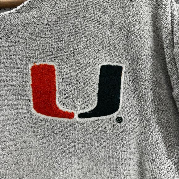 Miami Hurricanes Three Square Sweatshirt Mens 2XL Gray Logo Pullover Crewneck - Picture 4 of 11